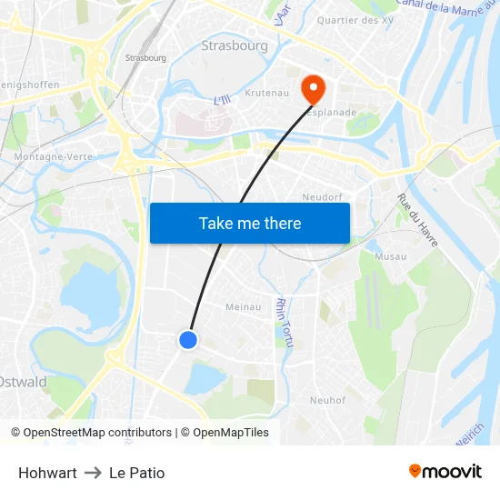 Hohwart to Le Patio map