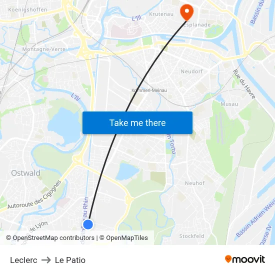 Leclerc to Le Patio map