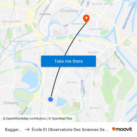 Baggersee to École Et Observatoire Des Sciences De La Terre map