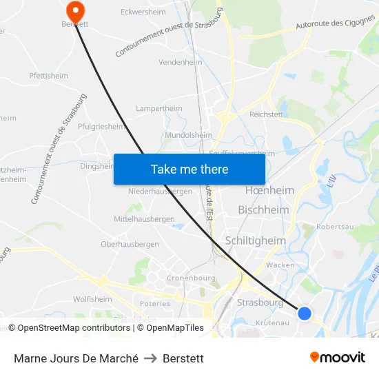 Marne Jours De Marché to Berstett map