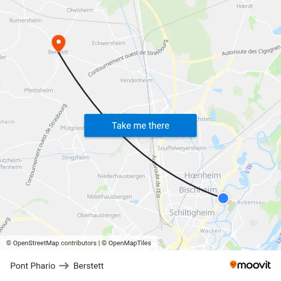 Pont Phario to Berstett map