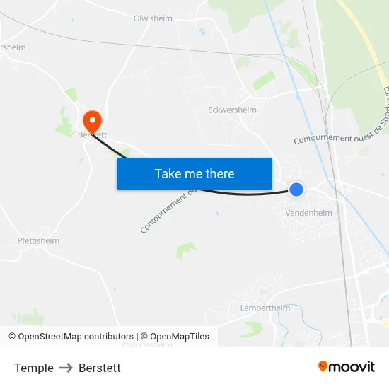 Temple to Berstett map