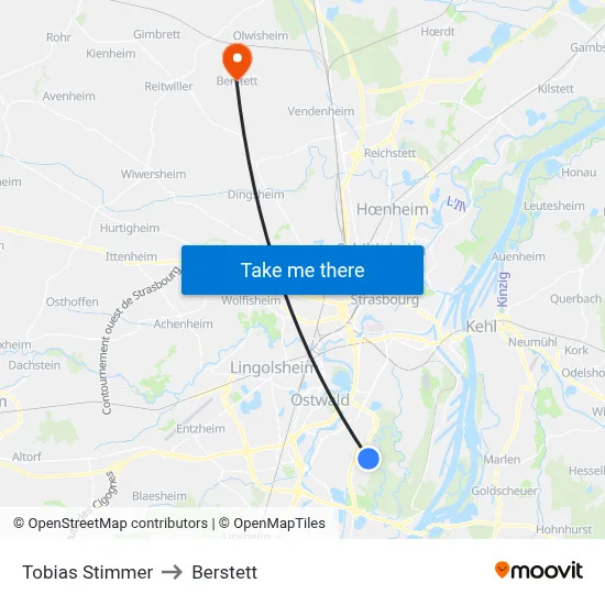 Tobias Stimmer to Berstett map