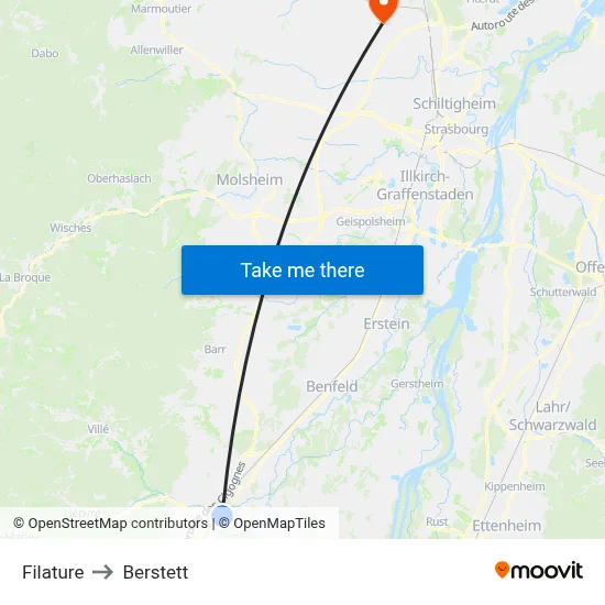 Filature to Berstett map