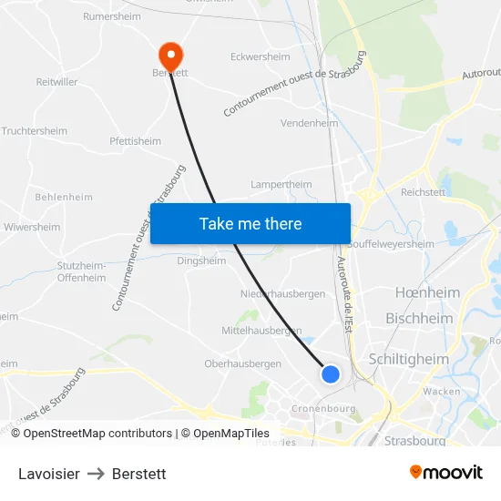 Lavoisier to Berstett map