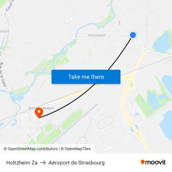 Holtzheim Za to Aéroport de Strasbourg map