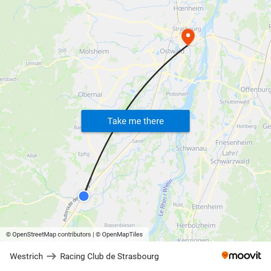 Westrich to Racing Club de Strasbourg map
