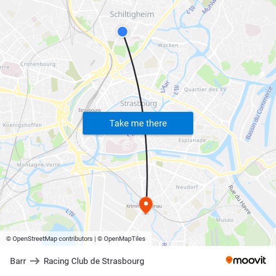 Barr to Racing Club de Strasbourg map