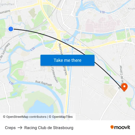 Creps to Racing Club de Strasbourg map