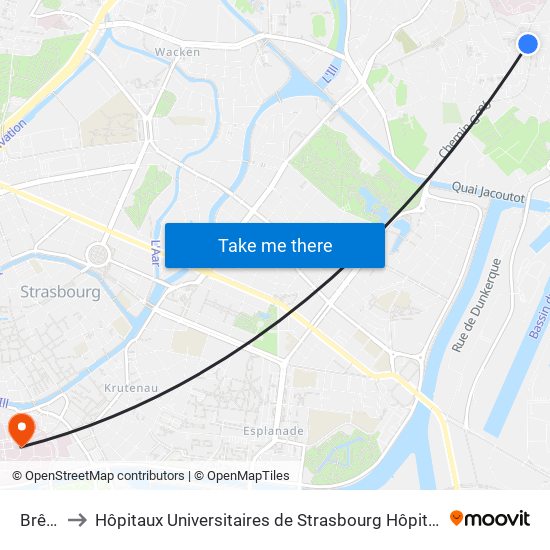 Brême to Hôpitaux Universitaires de Strasbourg Hôpital Civil-Autres map