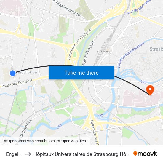 Engelbreit to Hôpitaux Universitaires de Strasbourg Hôpital Civil-Autres map