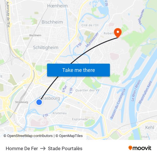 Homme De Fer to Stade Pourtalès map