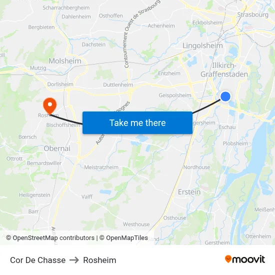 Cor De Chasse to Rosheim map
