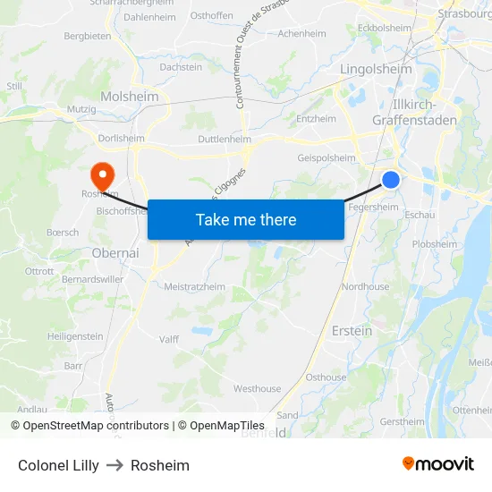 Colonel Lilly to Rosheim map