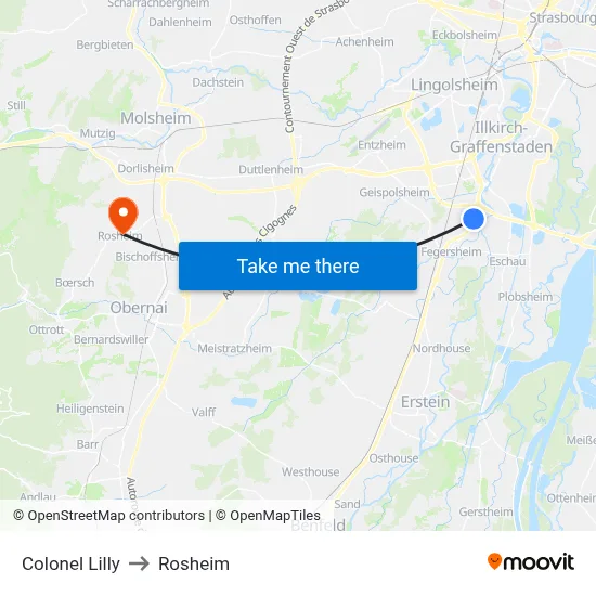 Colonel Lilly to Rosheim map