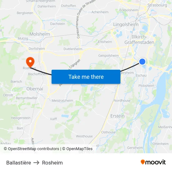 Ballastière to Rosheim map
