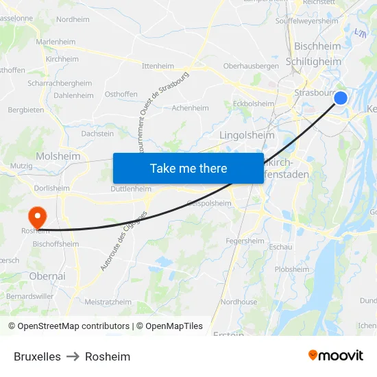 Bruxelles to Rosheim map