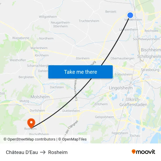 Château D'Eau to Rosheim map