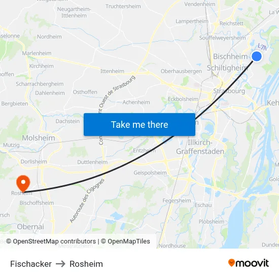Fischacker to Rosheim map