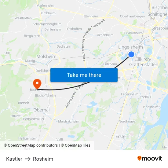 Kastler to Rosheim map