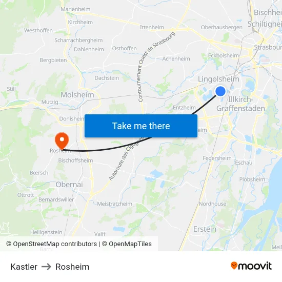 Kastler to Rosheim map