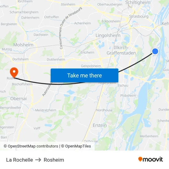 La Rochelle to Rosheim map