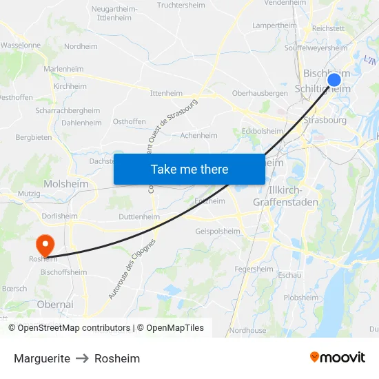 Marguerite to Rosheim map