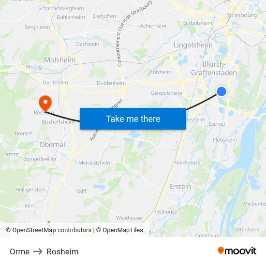 Orme to Rosheim map