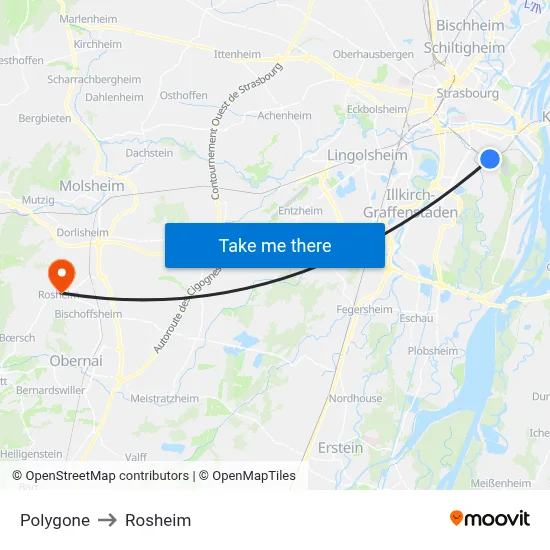 Polygone to Rosheim map