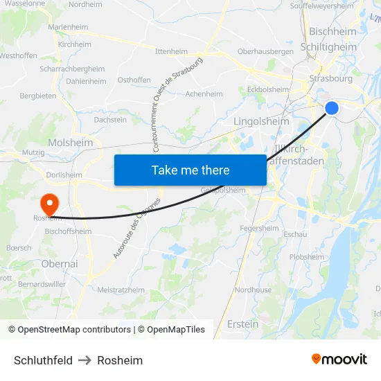 Schluthfeld to Rosheim map