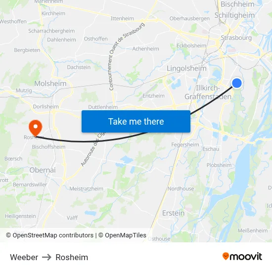 Weeber to Rosheim map