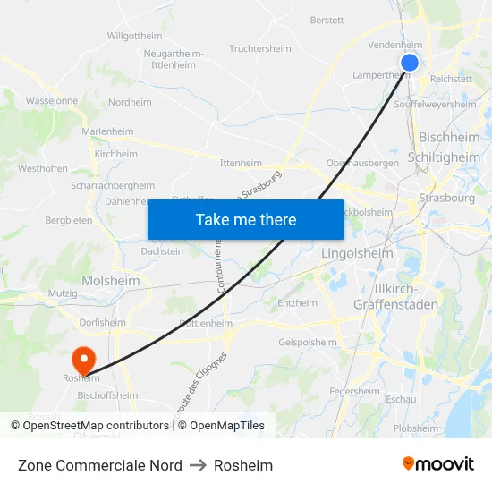 Zone Commerciale Nord to Rosheim map