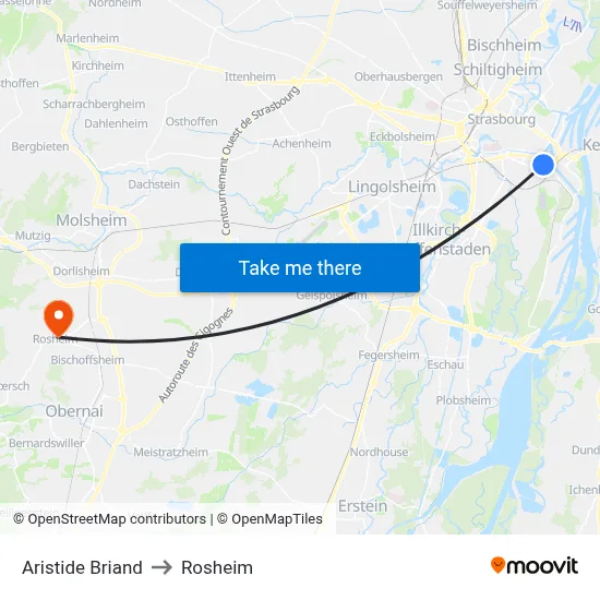 Aristide Briand to Rosheim map