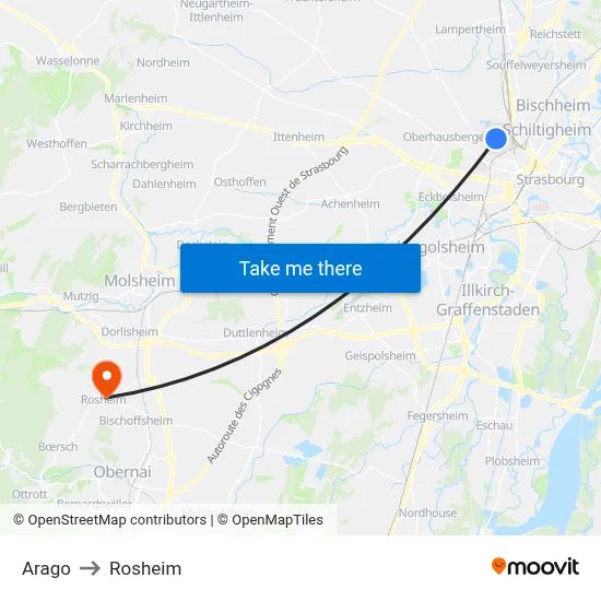 Arago to Rosheim map