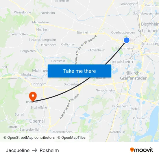 Jacqueline to Rosheim map