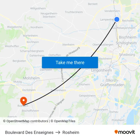 Boulevard Des Enseignes to Rosheim map