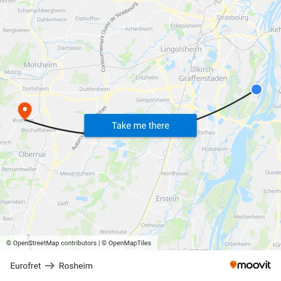 Eurofret to Rosheim map