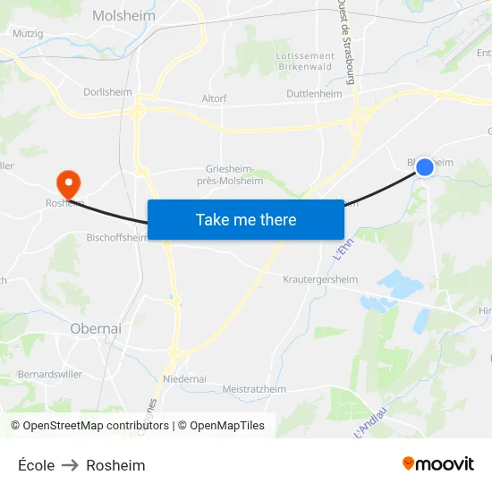École to Rosheim map
