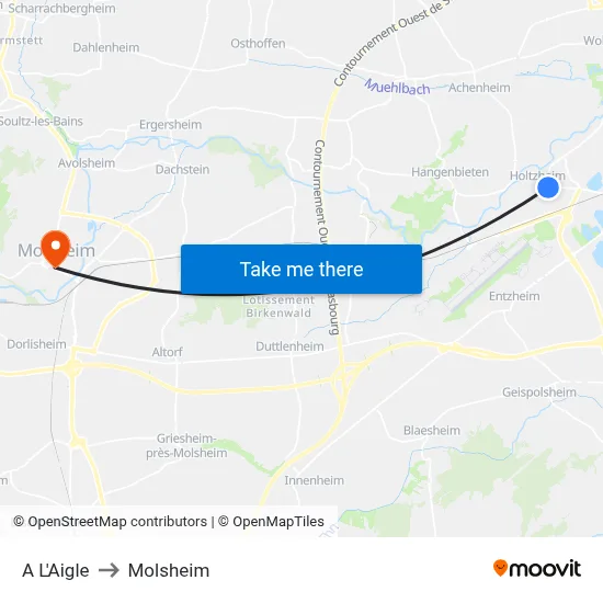 A L'Aigle to Molsheim map