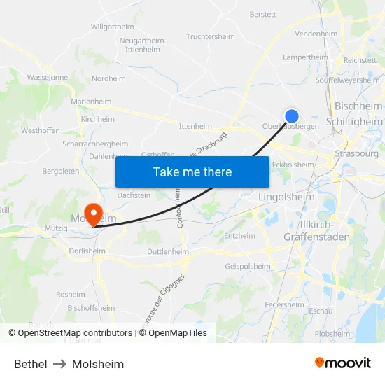 Bethel to Molsheim map