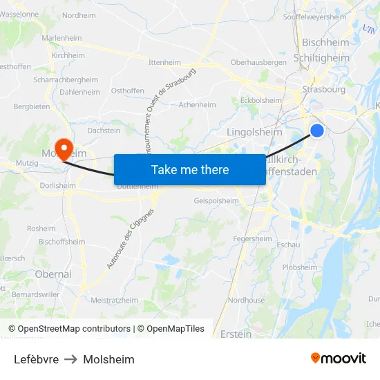 Lefèbvre to Molsheim map