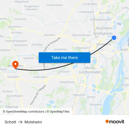 Schott to Molsheim map