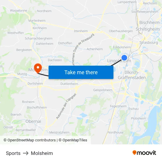 Sports to Molsheim map