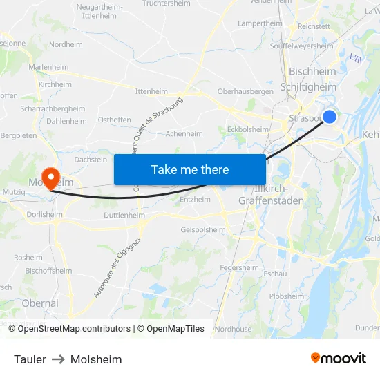 Tauler to Molsheim map
