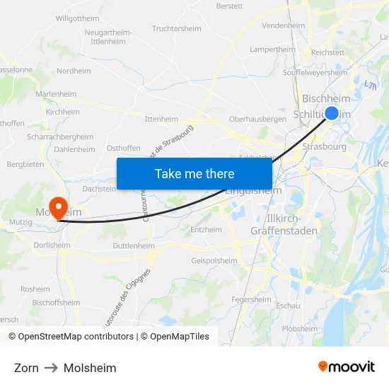 Zorn to Molsheim map
