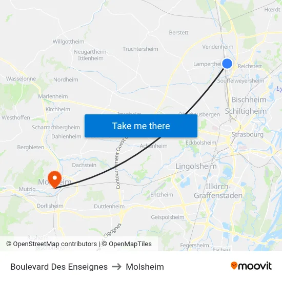 Boulevard Des Enseignes to Molsheim map