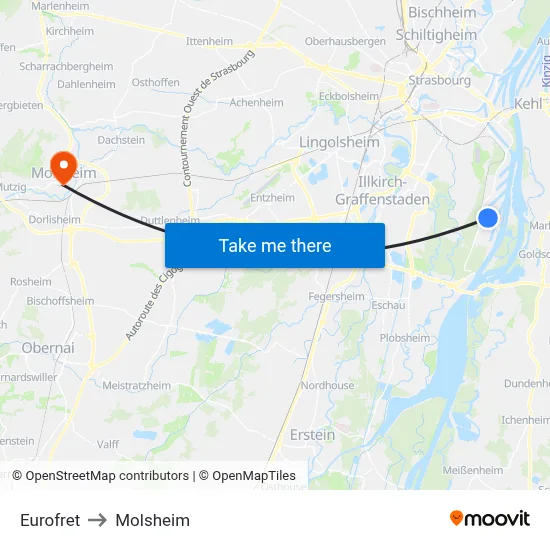 Eurofret to Molsheim map