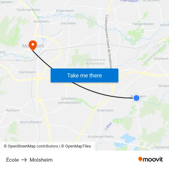 École to Molsheim map