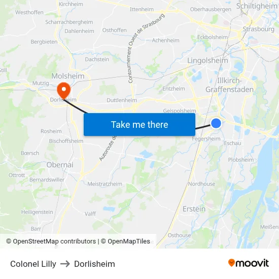 Colonel Lilly to Dorlisheim map