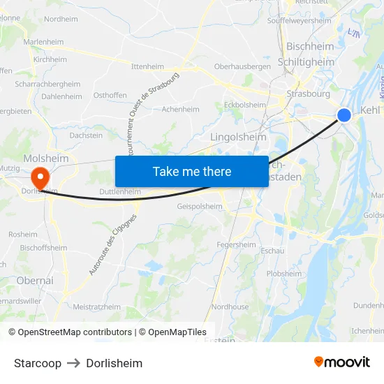 Starcoop to Dorlisheim map
